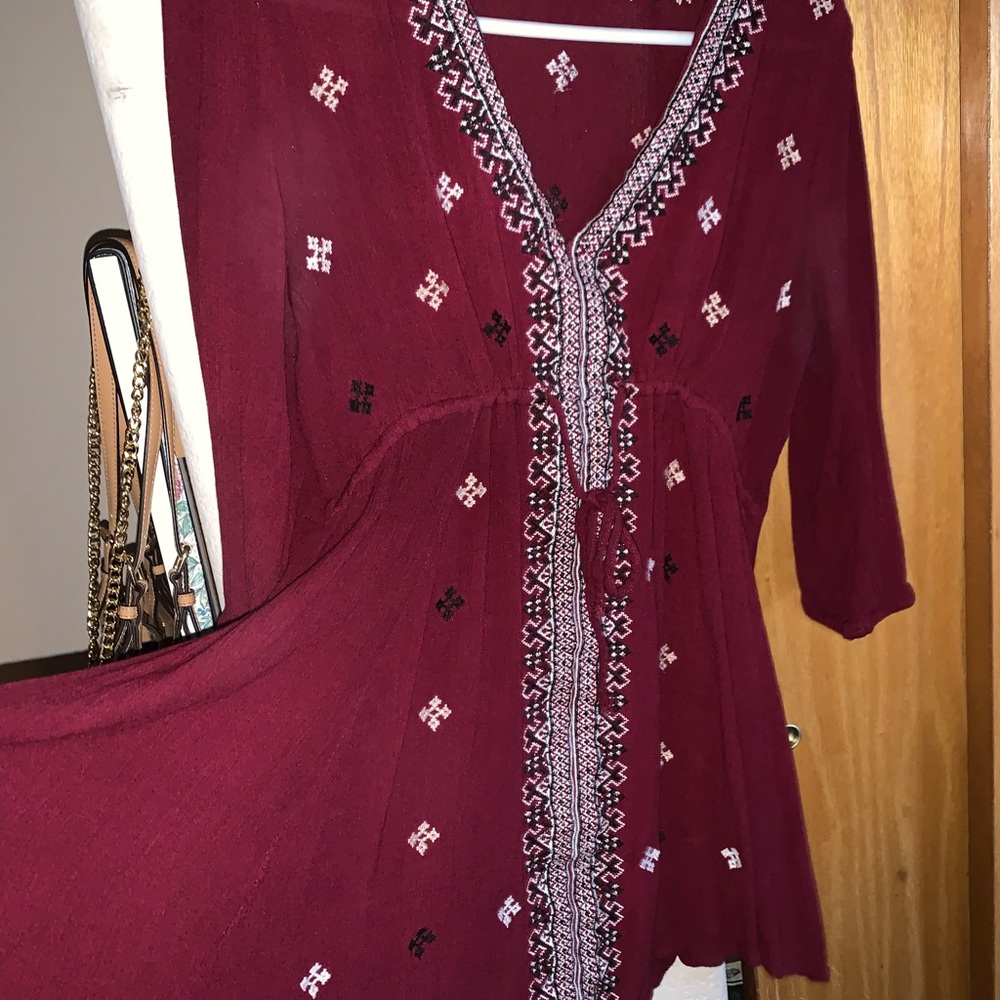 Maroon Hippie Dress